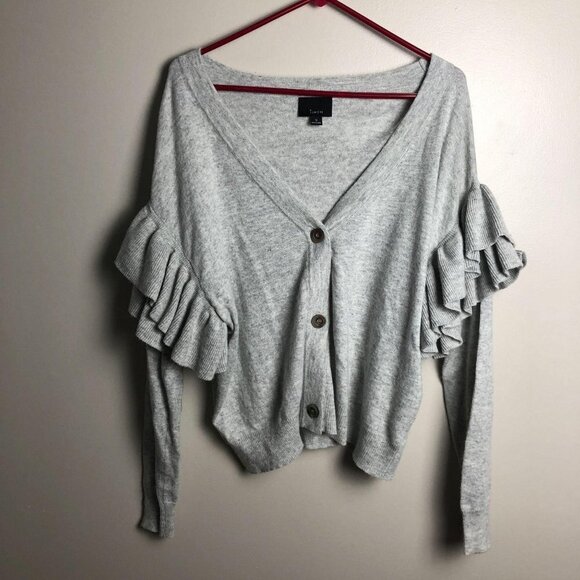 Lumiere Sweaters - Lumiere Ruffle Cropped Cardigan